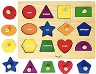 Dailyfunn Montessori Toy Shape Peg 