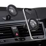 Spigen Magnetic Air Vent Car Mobile Holder [Super Strong Magnet] [MagSafe Ring Included][Extra Mini Dashboard Mount] for iPhone 16/15/14/13/12, Samsung Galaxy Series and More - Gray