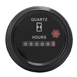 Quartz Hour Meter 12-36V DC AC with 6 Digital Display Accurate Round Hour Gauge Tester for Boat Car Truck Engine Precision Equipments