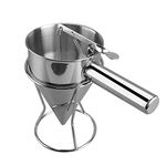 AIWEIYER Stainless Steel Piston Funnel with Support Sauce Cream Dosing Funnel Cake Desserts Making Funnel Pancake Batter Dispenser Cake Dessert Cooking Tools Kitchen Bakery Baking Accessories