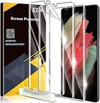 EGV 3 Pack Screen Protector Compatible with Samsung Galaxy S21 Ultra, with Easy Align Frame, In-Display Fingerprint Support, Bubble Free, Case Friendly, HD Clear Flexible TPU Film, 6.8 inch