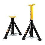 RocwooD Axle Stand 3 Tonne Ton Folable Folding Car Jack Heavy Duty Repairing Tool Garage Workshop Safety Steel Lift Lifting Pair Of Stands