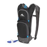 High Sierra HydraHike Hydration Backpack, Lightweight Running Backpack, Cycling, Hiking, for Men, Women & Kids, Black/Slate/Pool, 4L