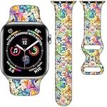 Cartoon Band Compatible with Apple Watch 38mm/40mm/41mm/42mm/44mm/45mm, Replacement Bands for Apple Watch SE2 Series 9 8 7 6 5 4 3, Silicone iWatch Band for Women Kids Men