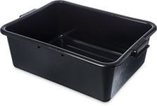 Carlisle FoodService Products Comfort Curve Plastic Bus Tub, Wash Basin, Bus Box with Handles for Industrial Kitchens, 7 Inches, Black