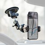 Rugvis Strong Phone Suction Mount for Windshield/Window/Dashboard, Car Phone Holder Mount Compatible with iPhone 15/14/13 Pro Max, Samsung, Google, LG, and More