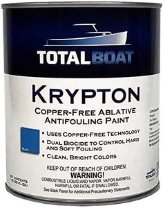 TotalBoat Krypton Copper Free Antifouling – Marine Ablative Boat Bottom Paint | for Fiberglass, Wood, Aluminum & Steel Boats | Ideal for Outdrives & Trim Tabs (Blue, Quart)