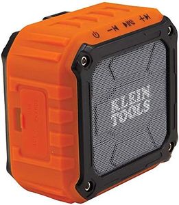 Klein Tools AEPJS1 Bluetooth Speaker, Wireless Portable Jobsite Speaker Plays Audio and Answers Calls Hands Free, IPX5, Worksite Ready