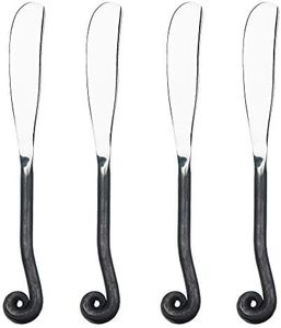 Gourmet Settings - 4-Piece Spreader Knife Set - Treble Clef Collection - Polished/Matte Stainless Steel Spreaders - Cheese and Butter Spreading Knives (34-108)