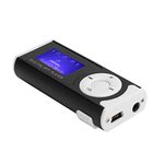 Tbest Mini Mp3 Players, Mp3 Player 5 Pack, Cheap Mp3 Players, Portable Sports Mp3 Flashlight Mini Backclip Lcd Mini Screen Music Media Player(Black) (Black)