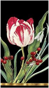 Caspari Paper Hand Towels for Bathroom Decor Christmas Floral Decor Tulips Pk 15