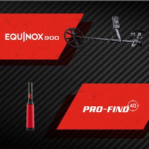 MINELAB Equinox 900 Metal Detector Bundle – Multi-Frequency, PRO-FIND 40