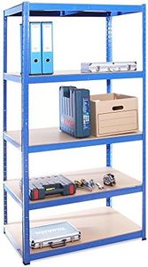 Garage Shelving Units - 71" H x 35" L x 24" W - Heavy Duty Racking - Shelves for Storage -1 Bay - Blue - 5 Tier - 2000LB Capacity (400LB Per Shelf) - Workshop, Shed, Office - 5 Year Warranty