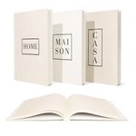 Linen Neutral Coffee Table Books Set of 3,Fashion Designer Hardcover Blank Book Stack, Modern Decorative Books for Home Decor XL Coffee Table Decoration Books - Stylish Display Books