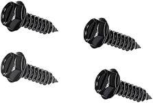 SERAIBO 4 Pcs License Plate Screws, Stainless Steel Front or Rear Number Plate Screws Bolts Fasteners Rust Proof, for Fastening License Plate Frames & Covers on Vehicle (Black, Set of 4)