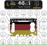 Multi Tool Card Size Gadget Wallet Set - 46 in 1 Pocket kit | Outdoor Camping Multitool Accessories | Stainless Steel | Perfect for Men Presents, Christmast Gift | DE Flag - German Flag Coloured