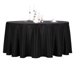 Ascoza 6pack 132 Inch Black Round Tablecloth in Polyester Fabric for Wedding/Banquet/Restaurant/Parties