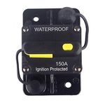 OUHL 150 Amp Circuit Breaker 12V- 48V DC Manual Reset Fuse for Trolling Motor Rv Marine Boat Vehicles System Protection Waterproof (150A)