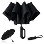 PANCA Umbrella for Rain Big Size - Windproof UV Protection Compact Folding Umbrella for Men, Women, Girls & Kids | Automatic Open & Close, 8 Ribs Strong Stylish Chatri for Daily Monsoon Travel (Black)