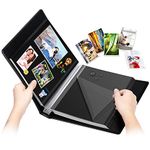 1DOT2 DIY Leather Cover Magnetic Scrapbook Self-Adhesive Photo Album with 60 Black Pages