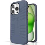 Speck iPhone 15 Pro Case - Built for MagSafe, Drop Protection Grip - Scratch Resistant, Soft Touch, 6.1 Inch Phone Case - CandyShell Grip Mystery Blue/Faded Denim