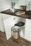 Britten & James Stainless Steel Cupboard Waste Bin with Lid for Kitchen 15 Litre