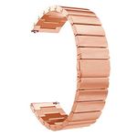 ACM Watch Strap Stainless Steel Metal 22mm Compatible with Fossil Q Venture Ftw6003 Smartwatch Belt Matte Finish Luxury Band Rose Gold