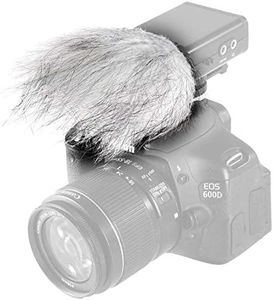 Movo WS9 Furry Outdoor Windscreen Microphone Muff for Portable Digital Recorders up to 3" X 1.5" (W x D) - Fits The Zoom H4n PRO, H5, H6, Tascam DR-05, DR-07, DR-40, and More (Light Gray)