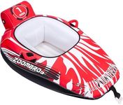 ZOOMBROS Towable Tubes for Boating 1 Person, Water Tubes for Boats to Pull, Safety Inflatable Boat Tubes and Towables, Water Sport Towables with Drainage, Quick Connector, Large Capacity