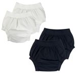 AQX Cloth Diaper Covers for Adult, Reusable Waterproof Underwear for Incontinence, Leakproof High Waist Plastic Pants 4Pcs (Black&White, S)