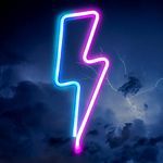 Lightning Neon Signs for Wall Decor, Hinittey Wall Neon Lamps with Pink and Bule Light Color & USB Cable for Room Decor Christmas Birthday Halloween Gifts for Boys Girls Adult