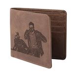 Karmanah Customized Photo Engraved Genuine Leather Men's Wallet | Pure Leather Wallet for Men Engraving | Wallet Gifts for Men | RFID-Protected Leather Wallet | Dark Brown
