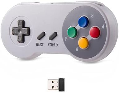 2.4GHz Wireless SNES USB Controller,kiwitatá Rechargeable Classic SNES PC Game pad with Receiver for Windows PC MAC,Raspberry PI