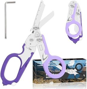 6-in-1 Heavy-Duty Emergency,Purple trauma shears, Folding Retractable Emergency Shears, Outdoor Camping Tools, Seat Belt Cutter, Oxygen Cylinder Wrench, Complimentary Adjustable Wrench (Purple)