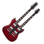 Gear4music Brooklyn Double Neck Electric Guitar with Gig Bag