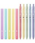 Mr. Pen- Aesthetic Highlighters and Gel Pens, 10 Pack, Assorted Color Bible Highlighters No Bleed, Black Ink Gel Pens, Highlighter Pens, No Bleed Highlighters for Bibles, Mr Pen Gel Pens