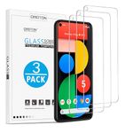 OMOTON [3 Pack] Screen Protector for Google Pixel 5 - Tempered Glass/Alignment Frame/Anti Scratch Screen Protector for Google Pixel 5 (5.8 inch)