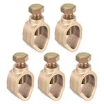 sourcing map Ground Rod Clamp Grounding Clamps 5/8" Wire Connectors Great for Pipes Range Pack of 5