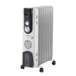 Morphy Richards OFR 09F 2400W Oil Filled Radiator Room Heater | 9 Fin | PTC Fan Heater | Adjustable Thermostat | Overheat Protection | Castor Wheels | Silent Operation | 2 Year Warranty | Grey