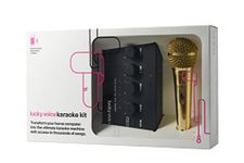 Lucky Voice Bluetooth (New 2022 Version) Karaoke Machine & Microphone for Adults & Kids - Gold - 10,000 Songs Free Access - Portable Karaoke Machine: Connect to Phone, Tablet, Laptop