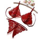 Love Sexy Women Lingerie Lace Babydoll Nightwear for Beahwear BeachParty Lingerie with G-String Panty (S to 4XL) (Medium, Maroon)