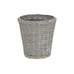 Household Essentials Small Wicker Waste Basket | Gray Wash, Grey