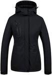 Women's Mountain Waterproof Ski Jacket Warm Winter Snow Coat Insulated Fleece Windbreaker Raincoat Black M