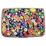 Lizzy Aluminium Credit Card Holder Security Wallet Business Case Protector Travel (Flower Design 01)