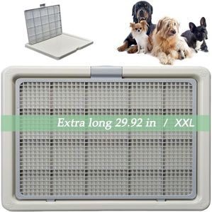 PETHOMEL Large Dog Training Toilet, Indoor Dog Litter Box Potty Tray Puppy Pee Pad Pan Holder Tray, Easy to Clean Pet Dog Litter Pan,Gray Large