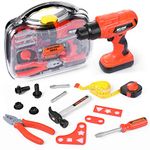 Elitoky Kids Tool Box Set - 16 PCS Pretend Play Tool Toys for Toddler, Kids Electric Power Drill Toy Construction Tool Kit Accessories Gift for Girls Boys Ages 3 , 4, 5, 6, 7 Years Old