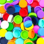 108 PCS Silicone Rubber Bottle Caps, LEEFONE 12 Colors Reusable Beer Caps for Home Brewing Beer, Soft Drink, Wine Bottle, Beer Bottle, Soda Bottles Kitchen Gadgets