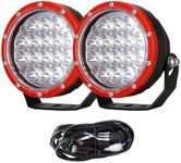 BANSIT 5inch LED Driving Lights 2PCS 160W LED Spotlight 4x4 Round Vehicle Lamps Fog Work Headlights for Truck Off-Road ATV UTE SUV (Red)