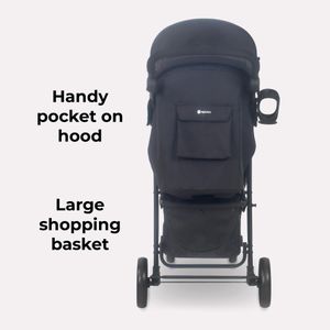 My Babiie MB30 Pushchair – Black Grey Lightweight Stroller