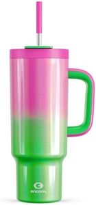 ENCOOL 40 oz Tumbler with Handle and Straw, 100% Leakproof Insulated Tumbler with Lid and Straw, Stainless Steel Travel Mug, Keeps Cold for 34 Hours, Car Cup Holder Friendly (Fuchsia)